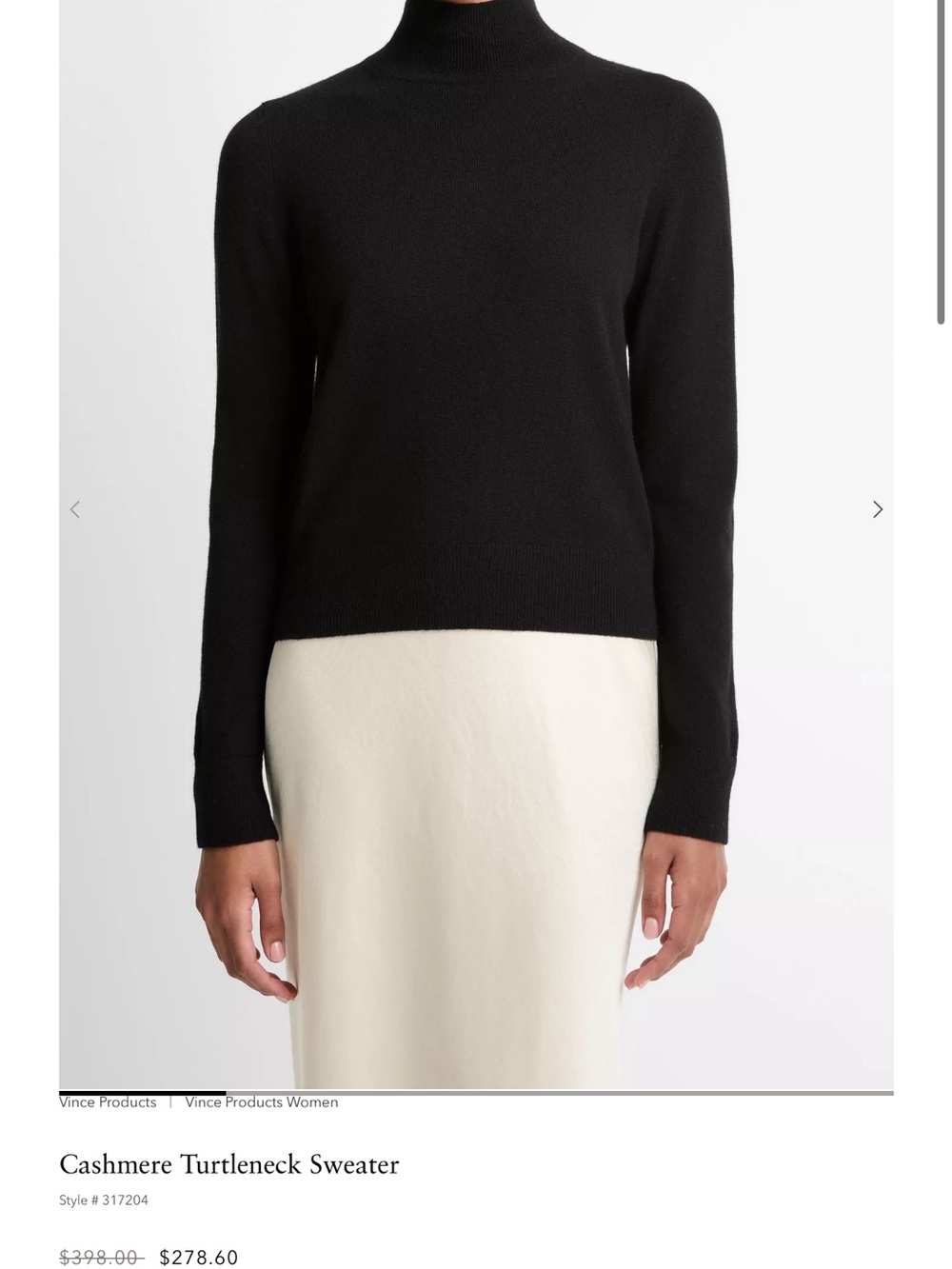 Vince Black Cashmere Turtleneck Sweater
